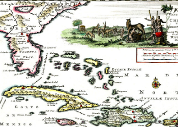 De Vaste Kust van Chicora Tussen Florida en Virginie 1706